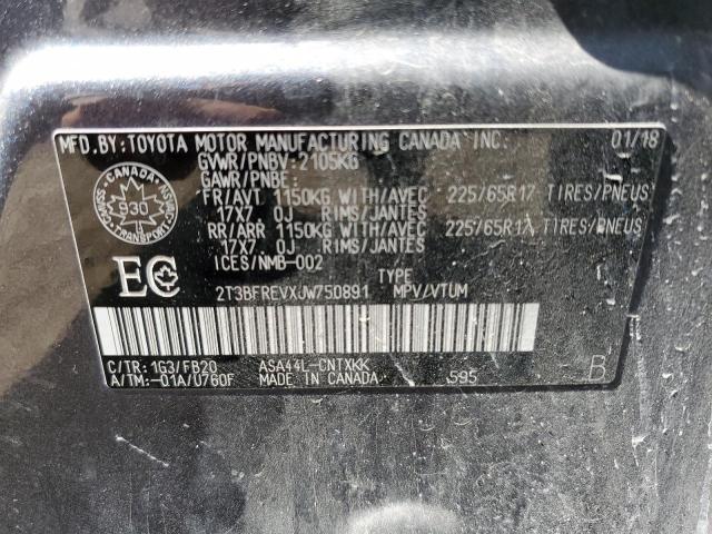 2T3BFREVXJW750891 - 2018 TOYOTA RAV4 LE Сұр фото 14