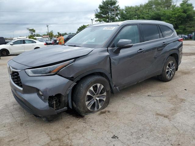 5TDGZRBH7MS134213 - 2021 TOYOTA HIGHLANDER XLE GRAY photo 1