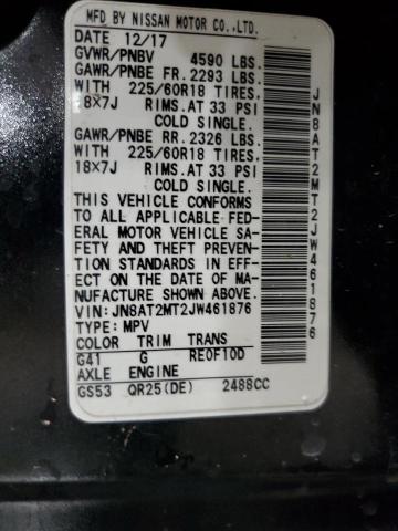 JN8AT2MT2JW461876 - 2018 NISSAN ROGUE S 黑色 照片 13