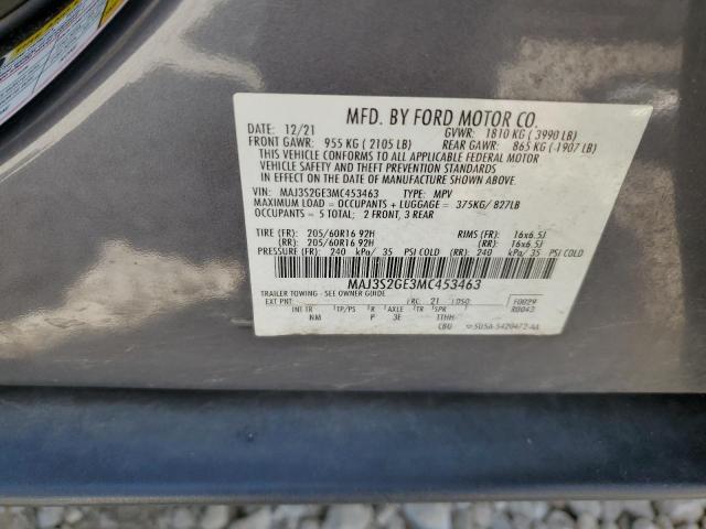 MAJ3S2GE3MC453463 - 2021 FORD ECOSPORT SE ნაცრისფერი ფოტო 14