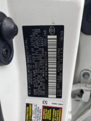 4T1K61AK3NU027749 - 2022 TOYOTA CAMRY XSE WHITE photo 12