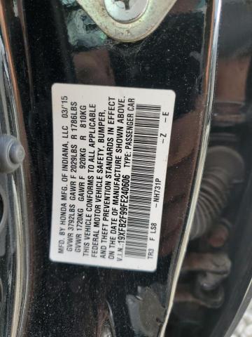 19XFB2F99FE240606 - 2015 HONDA CIVIC EXL 黑色 照片 12