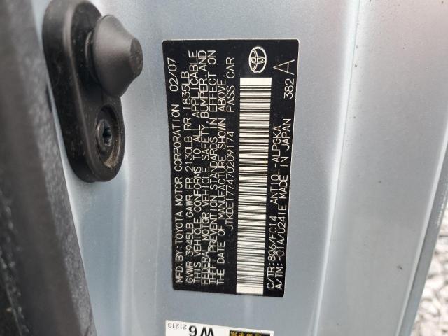 JTKDE177470209174 - 2007 TOYOTA SCION TC TURQUOISE photo 12