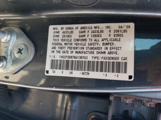 1HGCP26879A138743 - 2009 HONDA ACCORD EXL SILVER photo 12