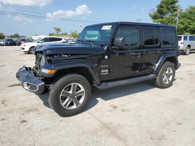 1C4HJXEN8LW240573 - 2020 JEEP WRANGLER SAHARA BLACK photo 1