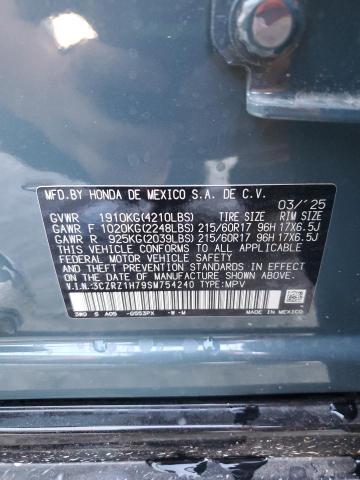 3CZRZ1H79SM754240 - 2025 HONDA HR-V EXL TEAL photo 14