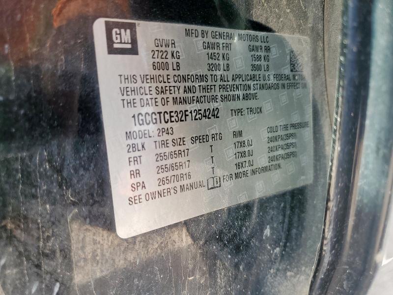 1GCGTCE32F1254242 - 2015 CHEVROLET COLORADO Z71 BLACK photo 12