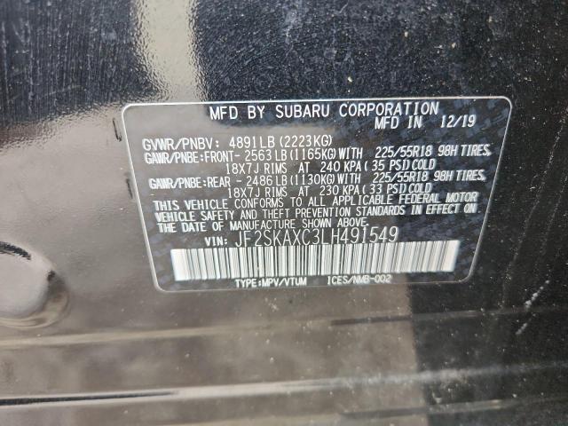 JF2SKAXC3LH491549 - 2020 SUBARU FORESTER TOURING BLACK photo 14