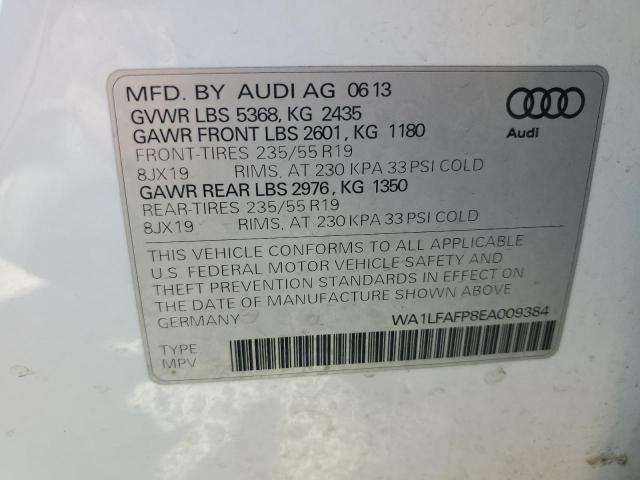 WA1LFAFP8EA009384 - 2014 AUDI Q5 PREMIUM PLUS WHITE photo 14