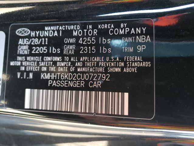 KMHHT6KD2CU072792 - 2012 HYUNDAI GENESIS CO 2.0T BLACK photo 10