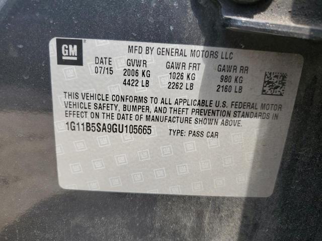 1G11B5SA9GU105665 - 2016 CHEVROLET MALIBU LIM LS CHARCOAL photo 12