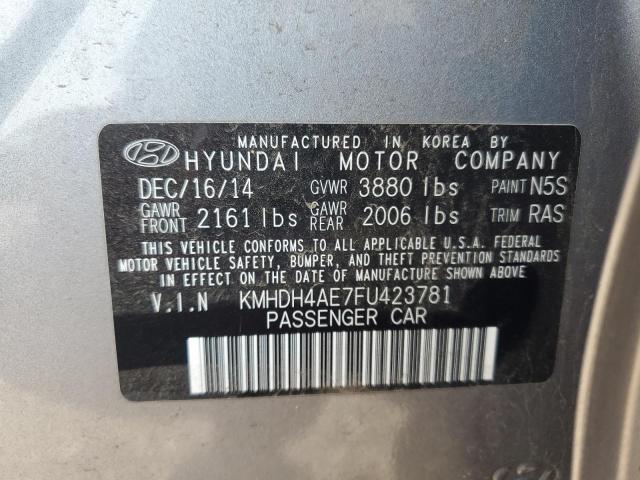 KMHDH4AE7FU423781 - 2015 HYUNDAI ELANTRA SE GRAY photo 12