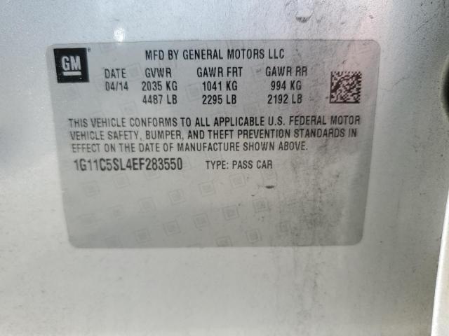 1G11C5SL4EF283550 - 2014 CHEVROLET MALIBU 1LT ვერცხლისფერი ფოტო 12