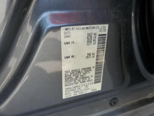 1N4AL3AP0JC211729 - 2018 NISSAN ALTIMA 2.5 ვერცხლისფერი ფოტო 12