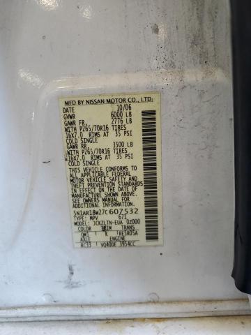 5N1AR18W27C607532 - 2007 NISSAN PATHFINDER LE WHITE photo 13