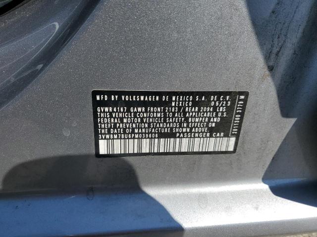 3VWBM7BU6PM039606 - 2023 VOLKSWAGEN JETTA SPORT 银色 照片 12