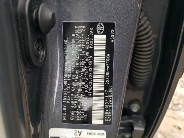 4T1BK3DB2BU396939 - 2011 TOYOTA AVALON BASE 灰色 照片 12