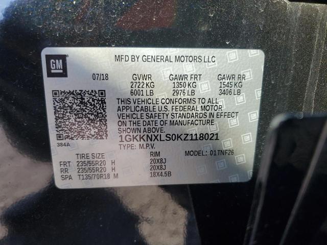 1GKKNXLS0KZ118021 - 2019 GMC ACADIA DENALI BLACK photo 13