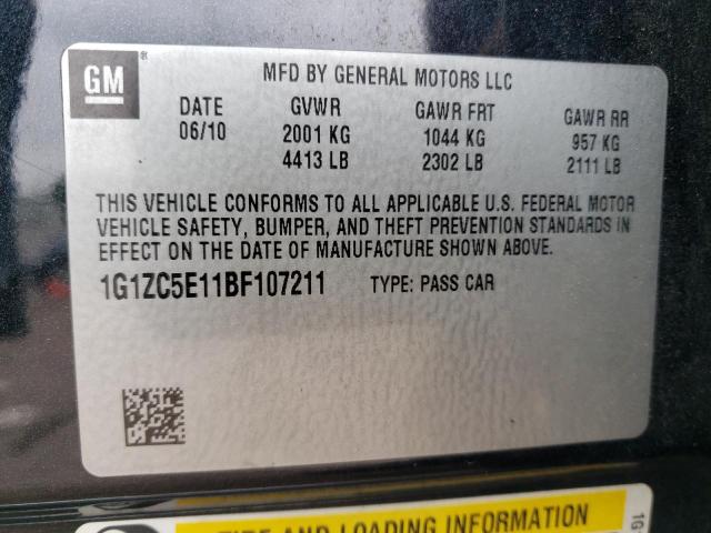 1G1ZC5E11BF107211 - 2011 CHEVROLET MALIBU 1LT 黑色 照片 12