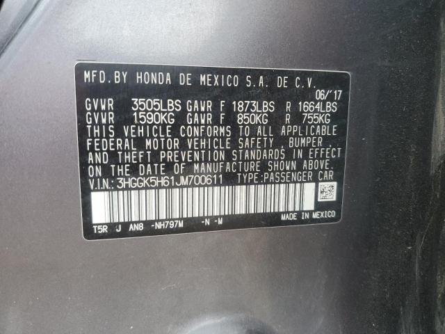 3HGGK5H61JM700611 - 2018 HONDA FIT SPORT Szary zdjęcie 12