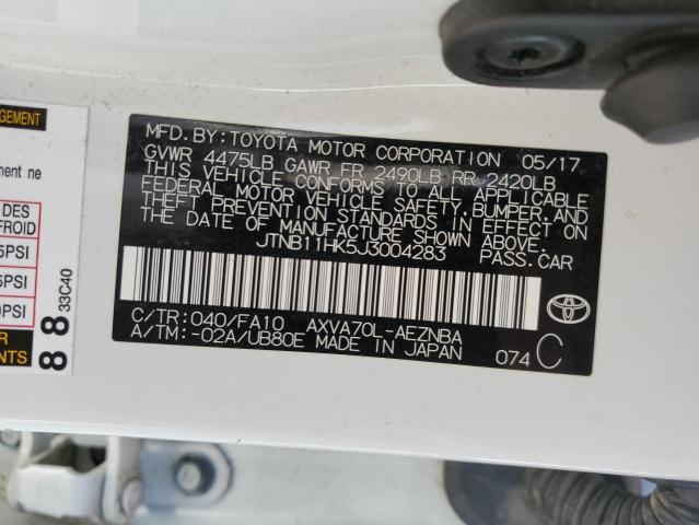 JTNB11HK5J3004283 - 2018 TOYOTA CAMRY L WHITE photo 12