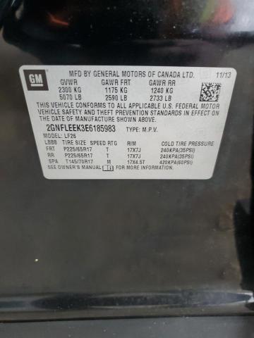 2GNFLEEK3E6185983 - 2014 CHEVROLET EQUINOX LS BLACK photo 12