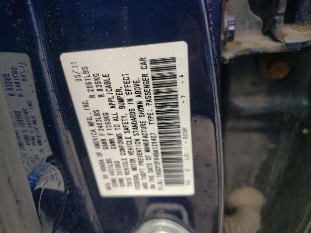 1HGCP2F84BA129407 - 2011 HONDA ACCORD EXL BLUE photo 12