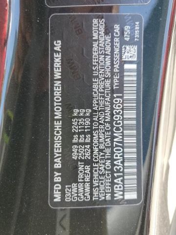 WBA13AR07MCG93691 - 2021 BMW M440XI BLACK photo 13