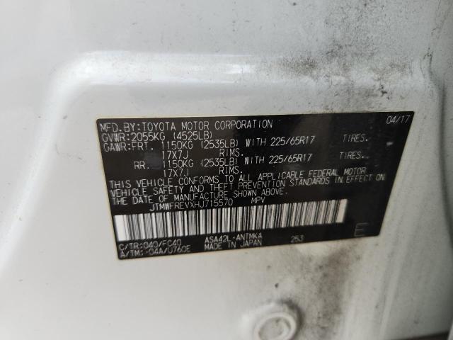JTMWFREVXHJ715570 - 2017 TOYOTA RAV4 XLE WHITE photo 13
