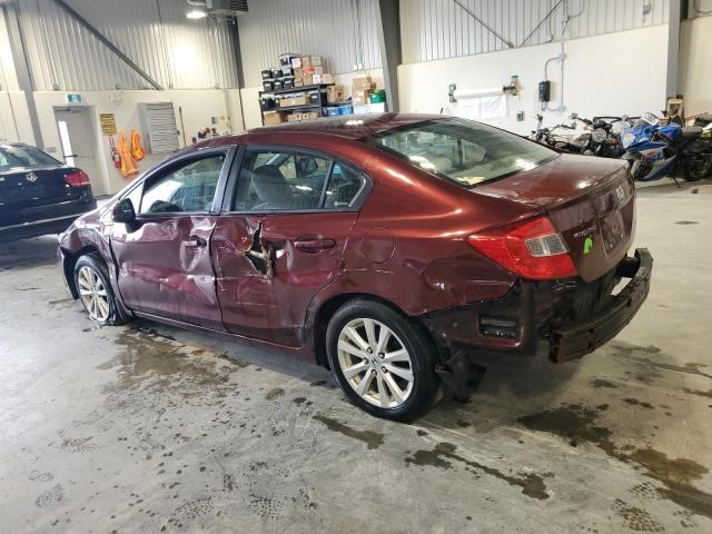 2HGFB2F58CH013311 - 2012 HONDA CIVIC LX BURGUNDY photo 2