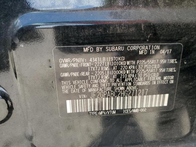 JF2GPABC2HG271217 - 2017 SUBARU CROSSTREK PREMIUM BLACK photo 13