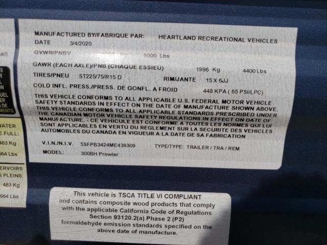 5SFPB3424ME439309 - 2021 HEART LAND PROWLER 双色 照片 10