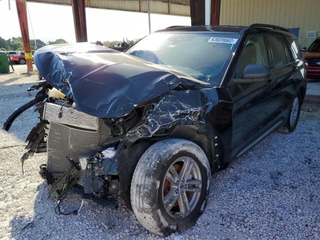 1FMSK7DH1MGB12312 - 2021 FORD EXPLORER XLT BLACK photo 3