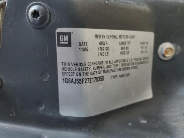 1G8AJ55F27Z170355 - 2007 SATURN ION LEVEL 2 BURGUNDY photo 12