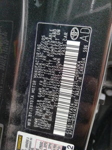 2T1KR32E45C551067 - 2005 TOYOTA MATRIX XR BLACK photo 12