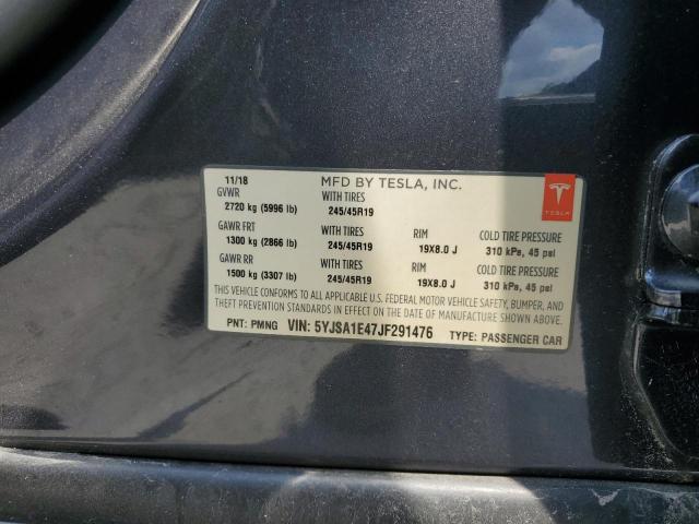 5YJSA1E47JF291476 - 2018 TESLA MODEL S გრაფიტი ფოტო 13