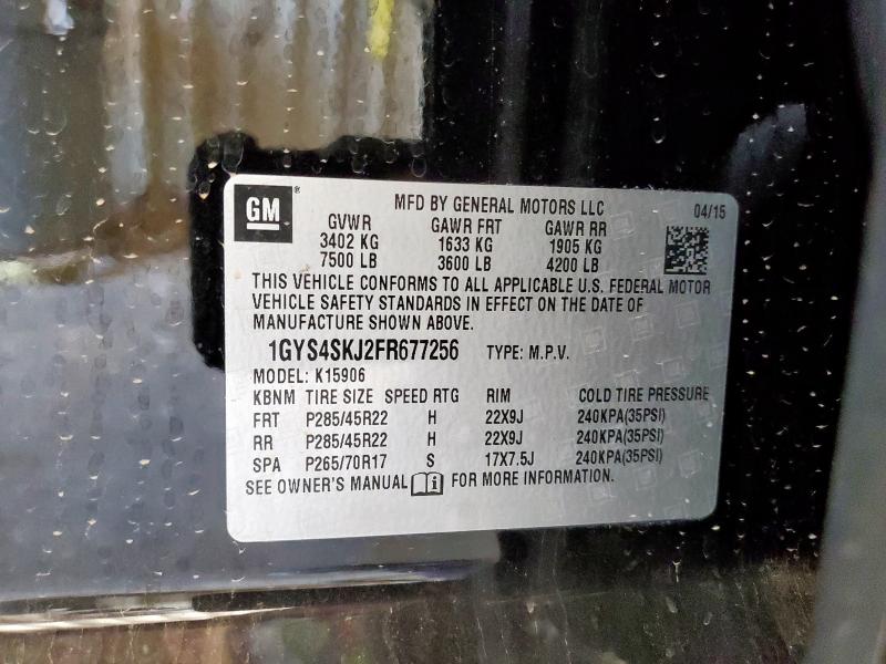 1GYS4SKJ2FR677256 - 2015 CADILLAC ESCALADE ESV LUXURY BLACK photo 13