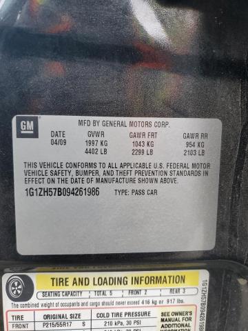 1G1ZH57B094261986 - 2009 CHEVROLET MALIBU 1LT GRAY photo 13