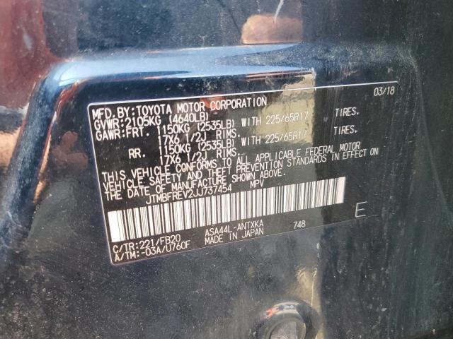 JTMBFREV2JJ737454 - 2018 TOYOTA RAV4 LE 绿色 照片 13