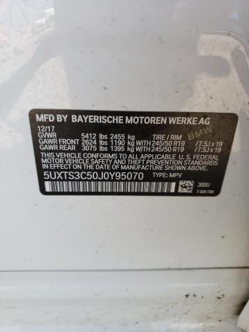 5UXTS3C50J0Y95070 - 2018 BMW X3 XDRIVEM40I თეთრი ფოტო 13