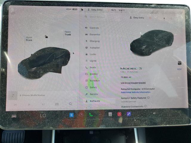 5YJ3E1EA8KF193055 - 2019 TESLA MODEL 3 Qara foto 9