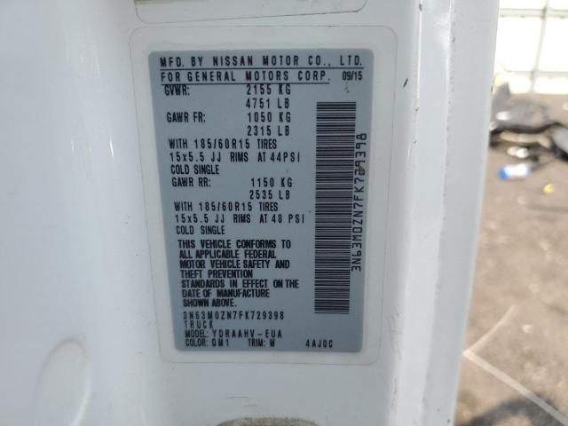 3N63M0ZN7FK729398 - 2015 CHEVROLET CITY EXPRE LT 白色 照片 13