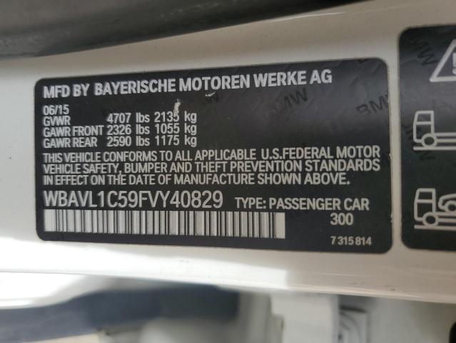 WBAVL1C59FVY40829 - 2015 BMW X1 XDRIVE28I WHITE photo 12