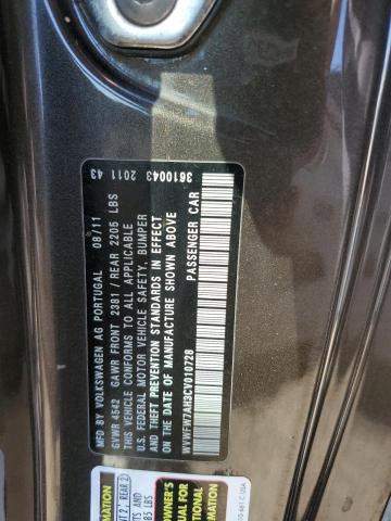 WVWFW7AH3CV010728 - 2012 VOLKSWAGEN EOS LUX 黑色 照片 13