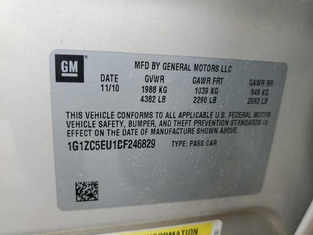 1G1ZC5EU1BF246829 - 2011 CHEVROLET MALIBU 1LT 棕色 照片 12