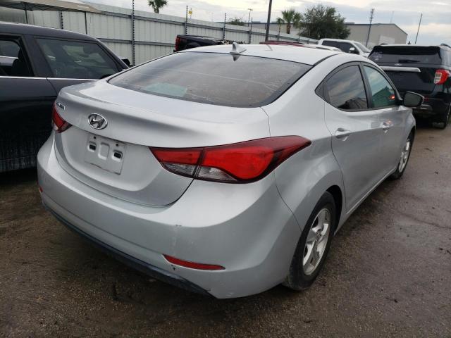 KMHDH4AE8EU184756 - 2014 HYUNDAI ELANTRA SE SILVER photo 4