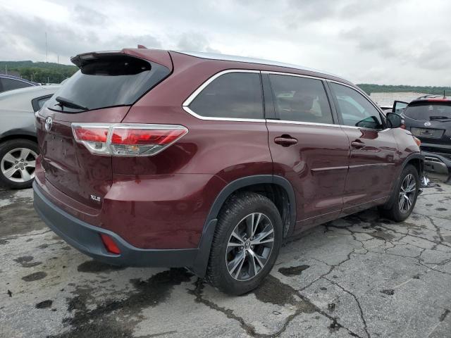 5TDKKRFH8GS185474 - 2016 TOYOTA HIGHLANDER XLE RED photo 3