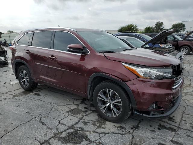 5TDKKRFH8GS185474 - 2016 TOYOTA HIGHLANDER XLE RED photo 4