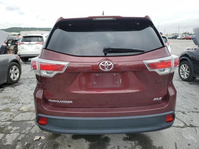 5TDKKRFH8GS185474 - 2016 TOYOTA HIGHLANDER XLE RED photo 6