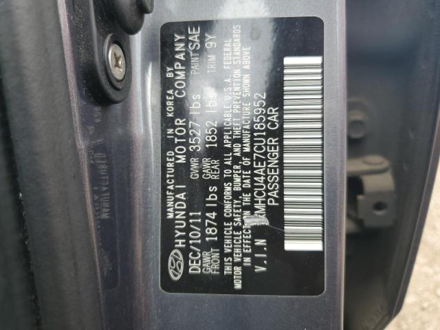 KMHCU4AE7CU185952 - 2012 HYUNDAI ACCENT GLS GRAY photo 12